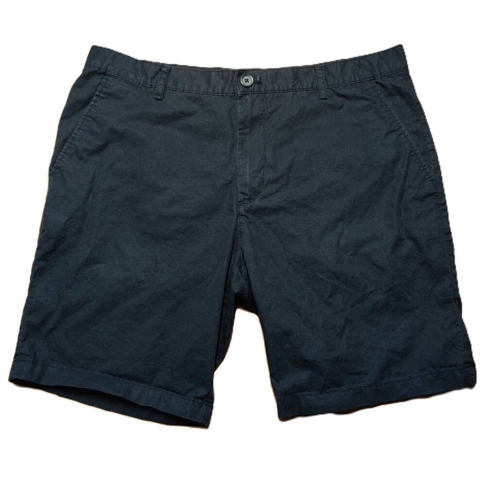 H&M Black Chino Shorts Men’s 36 Flat Front Casual Summer Cotton